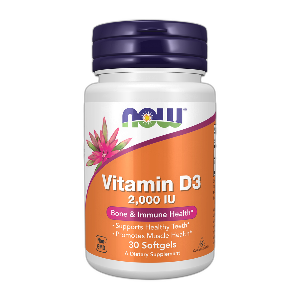NOW Foods Vitamin D-3, 2000 IU - 30 softgels