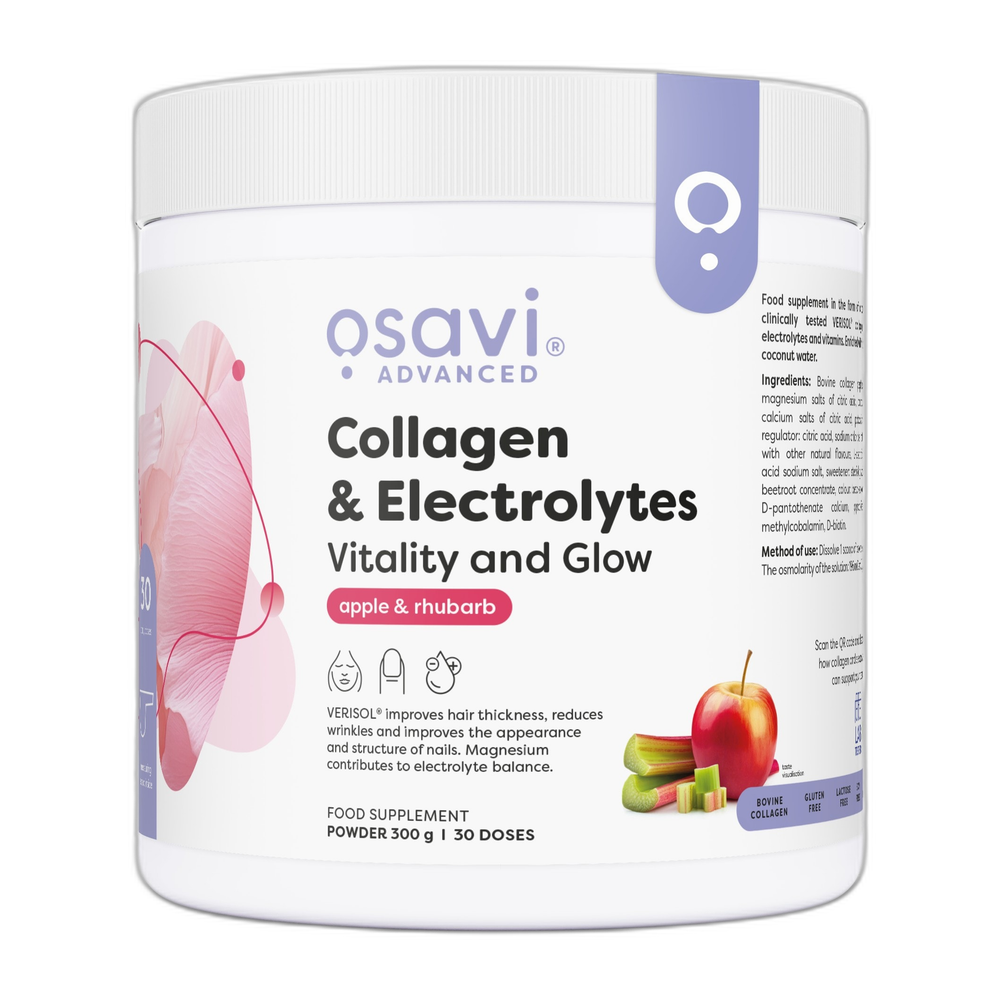 Osavi Collagen Electrolytes Vitality and Glow, Apple & Rhubarb - 300g