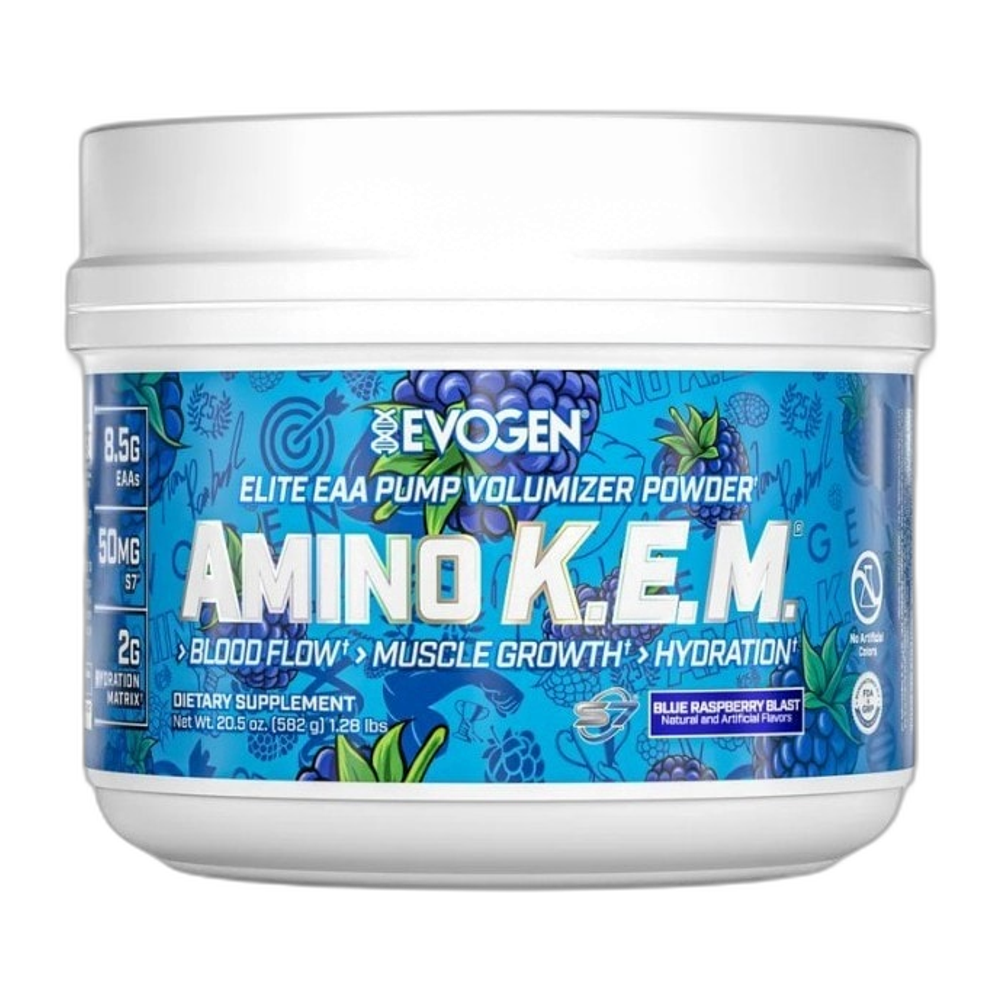 Evogen Amino K.E.M. EAA, Blue Raspberry Blast - 582g