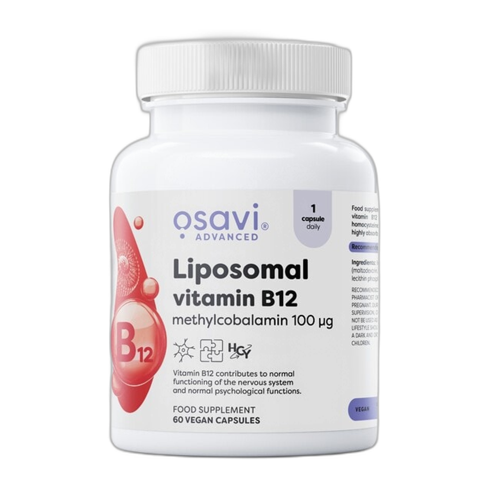 Osavi Liposomal Vitamin B12, Methylcobalamin 100mcg - 60 vegan caps