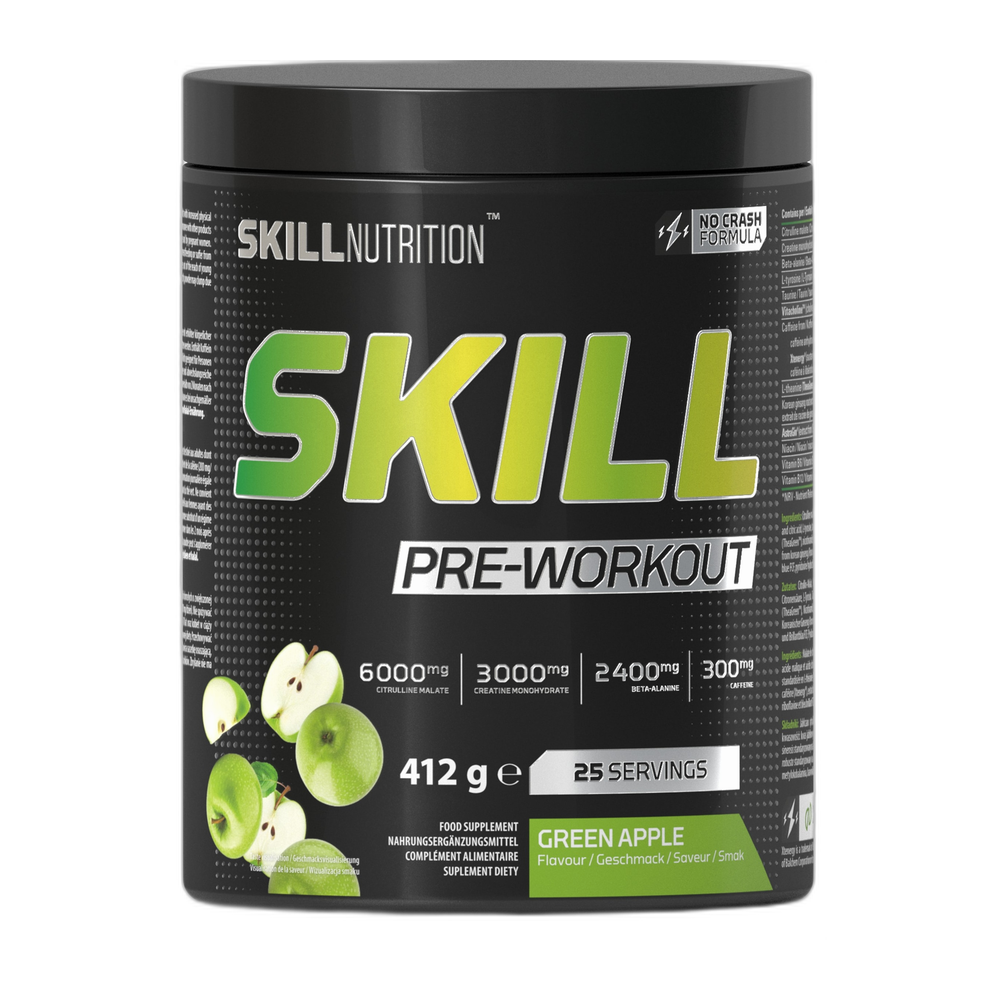 Skill Nutrition Skill Pre-Workout, Green Apple - 412g
