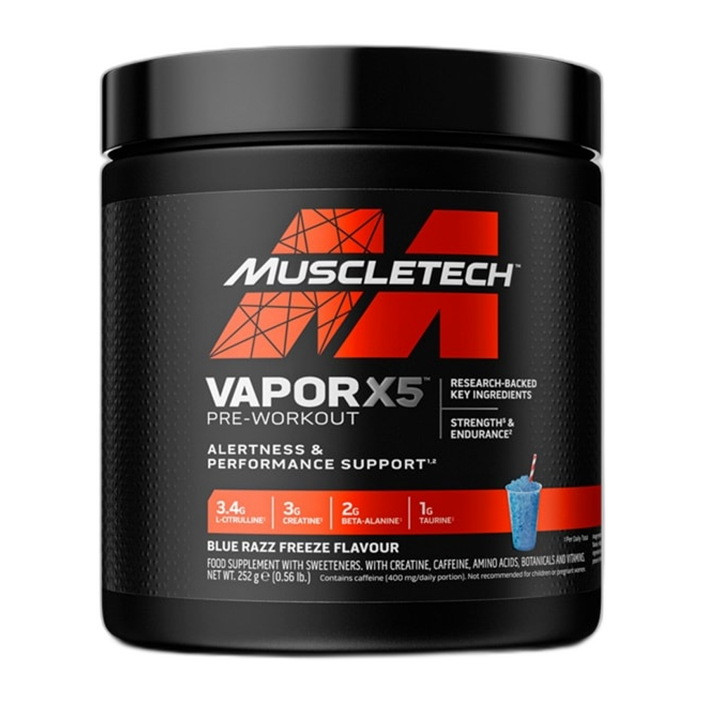 MuscleTech Vapor X5 Pre-Workout, Blue Razz Freeze - 252g