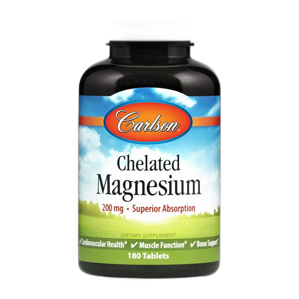 Carlson Labs Chelated Magnesium, 200mg - 180 tablets