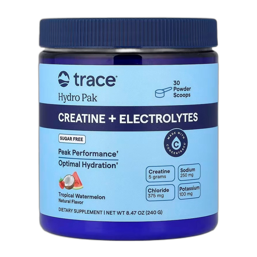 Trace Minerals Hydro Pak Creatine + Electrolytes, Tropical Watermelon - 240g