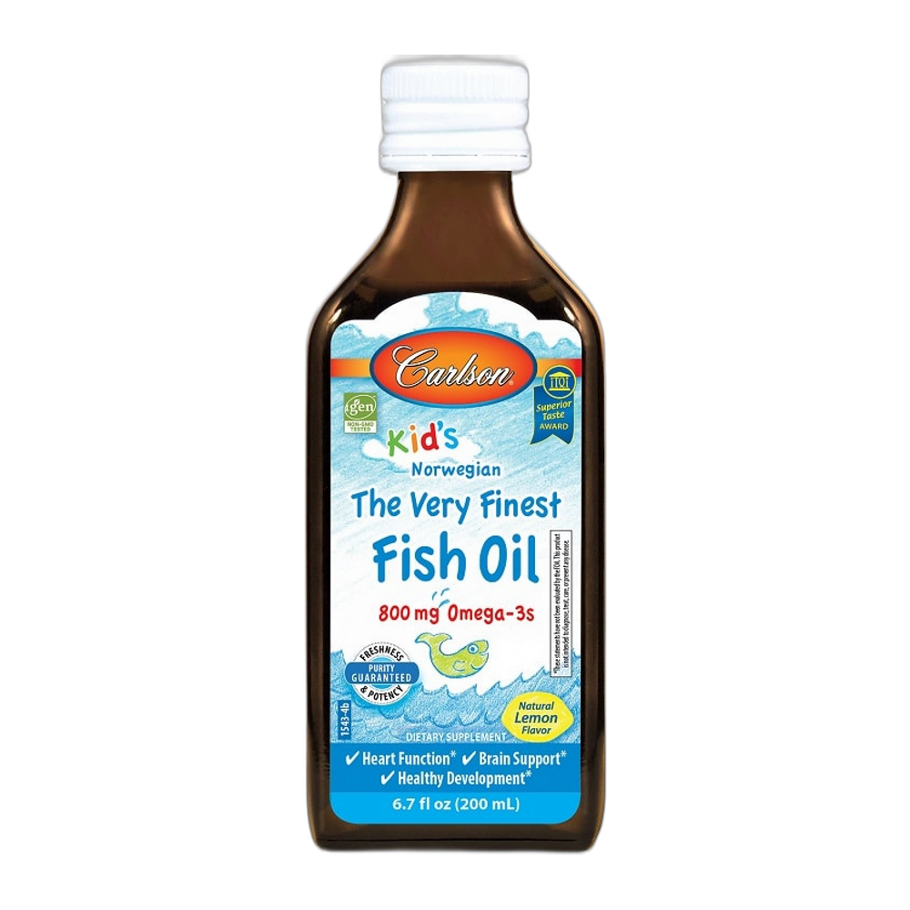 Carlson Labs Kid's The Very Finest Fish Oil, 800mg Lemon - 200 ml.
