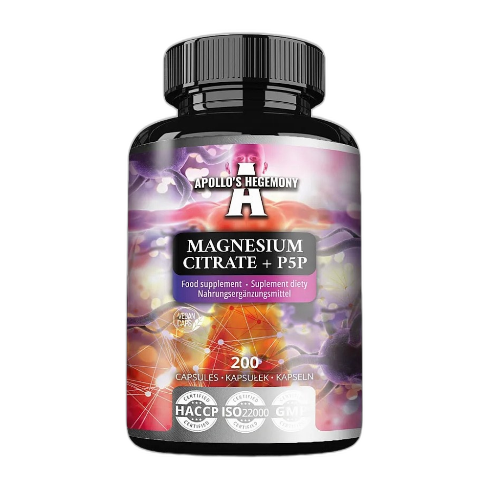Apollo's Hegemony Magnesium Citrate + P5P - 200 caps