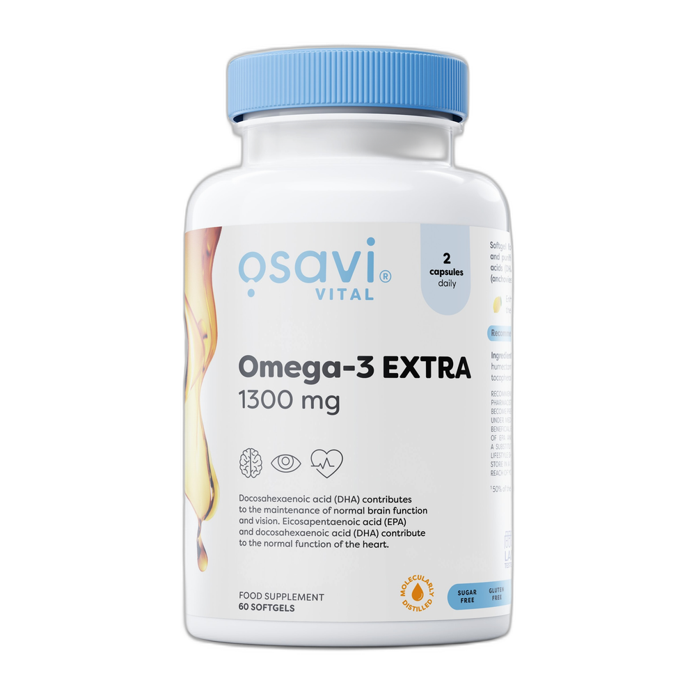 Osavi Omega-3 Extra Molecularly Distilled, 1300mg (Lemon) - 60 softgels