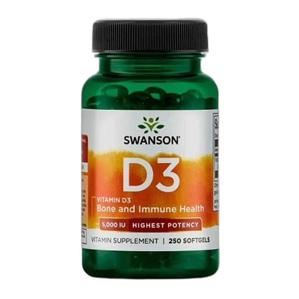 Swanson Vitamin D-3, 5000 IU - 250 softgels