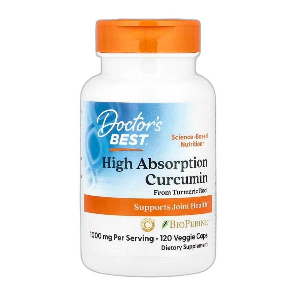 Doctor's Best High Absorption Curcumin From Turmeric Root with C3 Complex & BioPerine, 1000mg - 120 vcaps