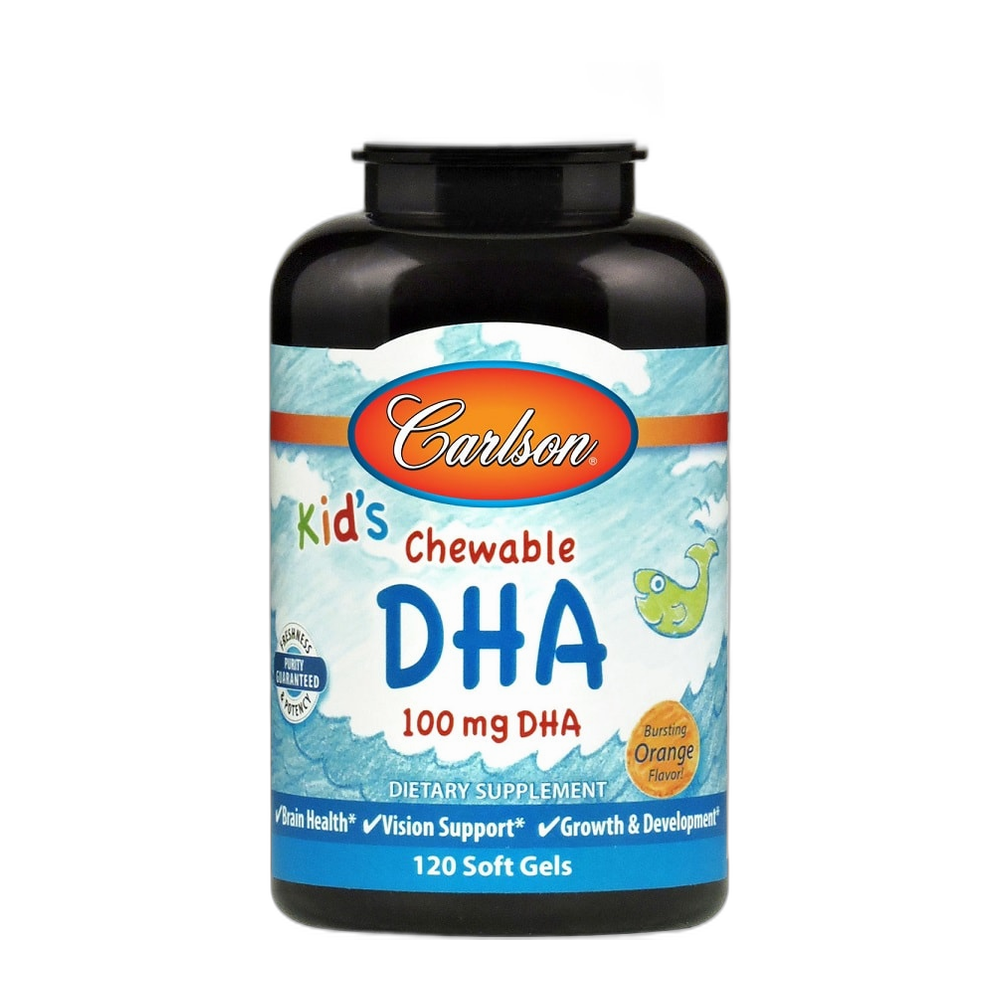 Carlson Labs Kid's Chewable DHA, 100mg Orange - 120 softgels