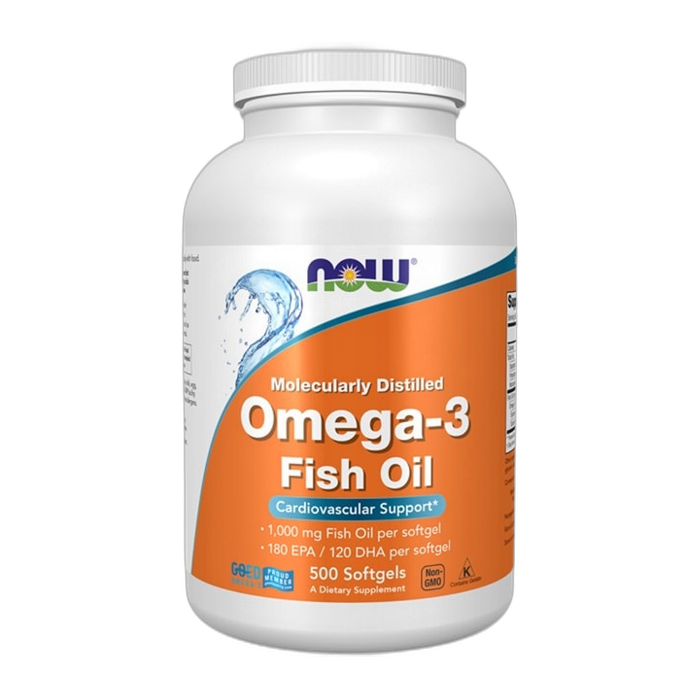 NOW Foods Omega-3 Fish Oil, Molecularly Distilled - 500 softgels