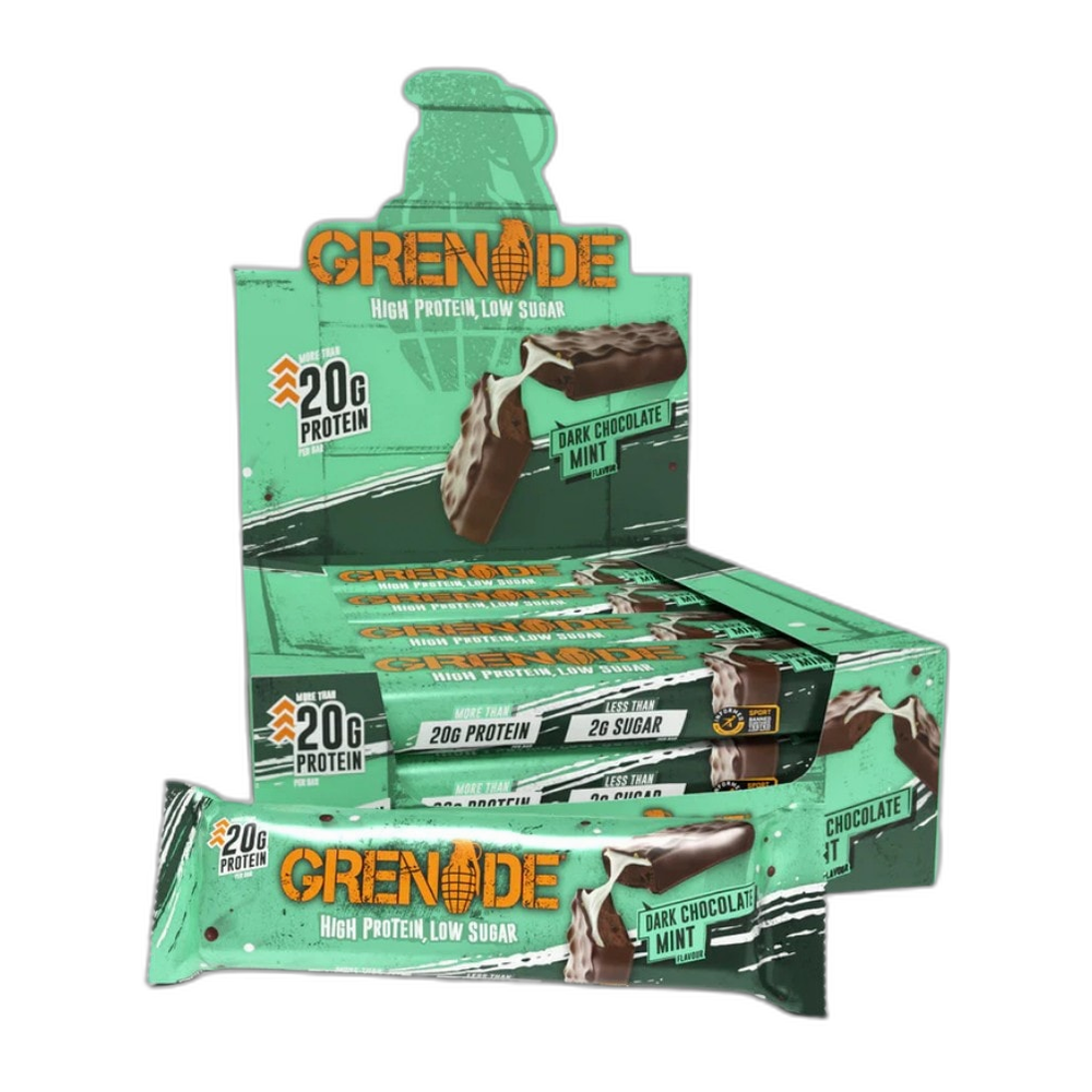 Grenade Protein Bars, Dark Chocolate Mint - 12 x 60g