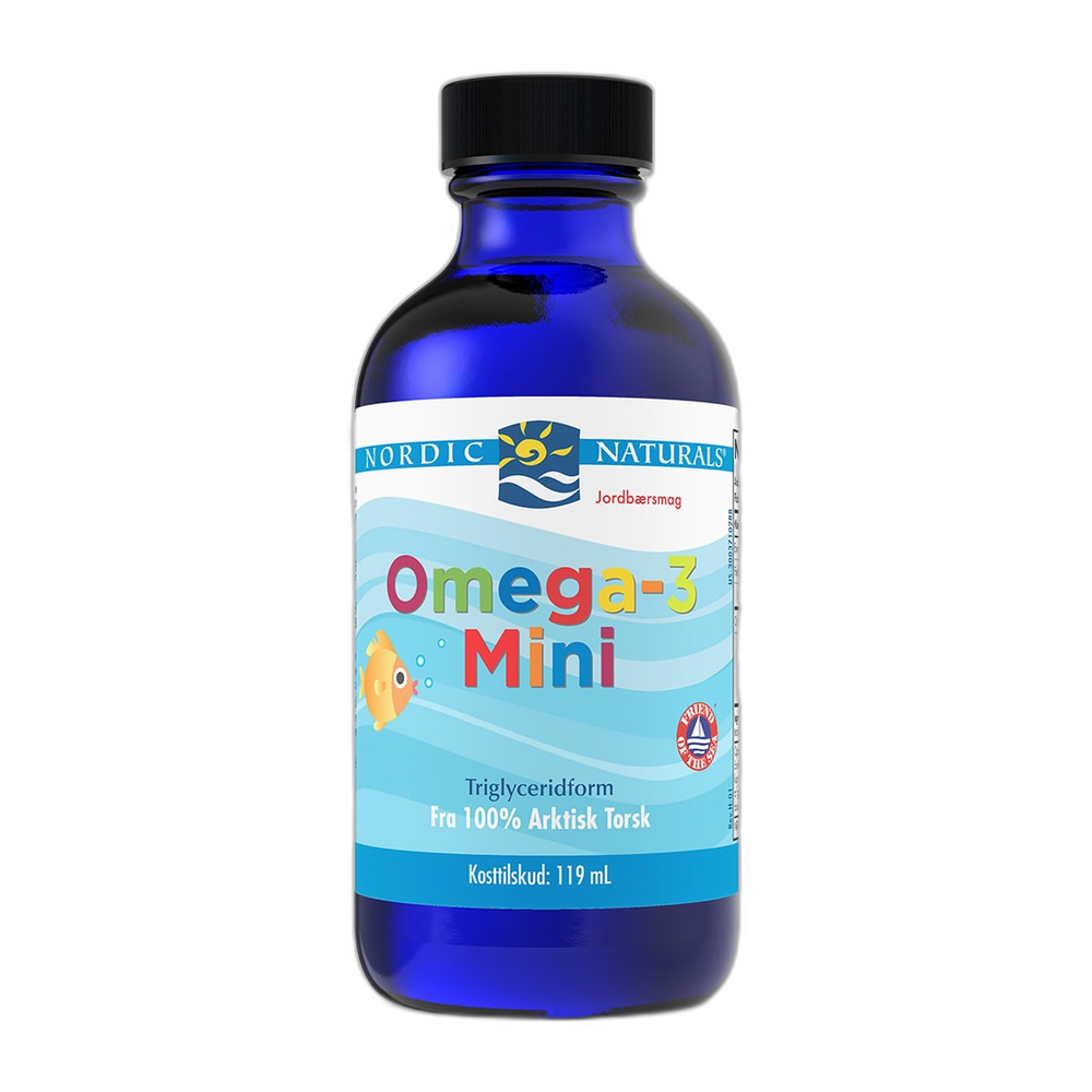 Nordic Naturals (Danish Label) Omega-3 Mini, 530mg Strawberry - 119 ml.