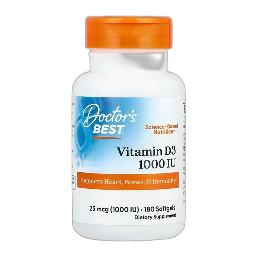 Doctor's Best Vitamin D3, 1000 IU - 180 softgels