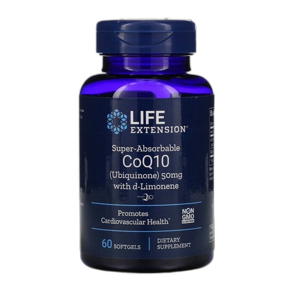 Life Extension Super Absorbable CoQ10 with d-Limonene, 50 mg - 60 Softgels