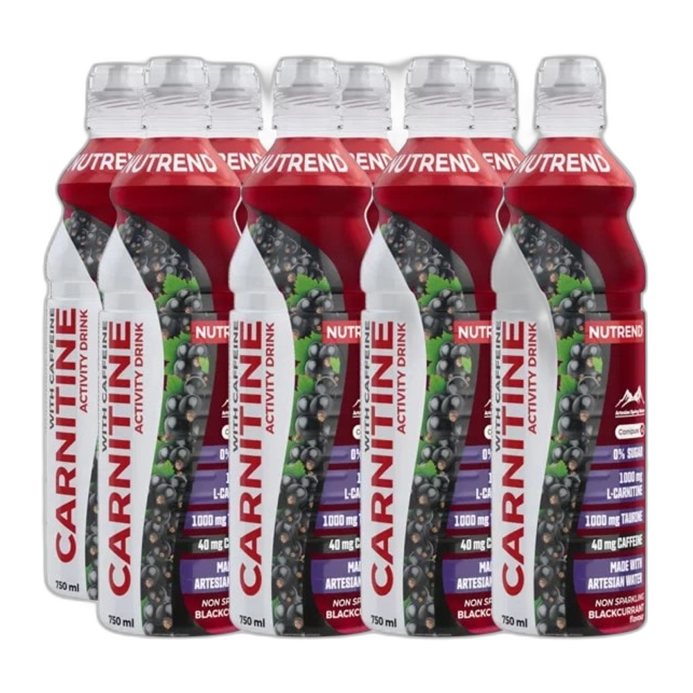 Nutrend Carnitine Activity Drink with Caffeine, Non Sparkling Blackcurrant - 8 x 750 ml.