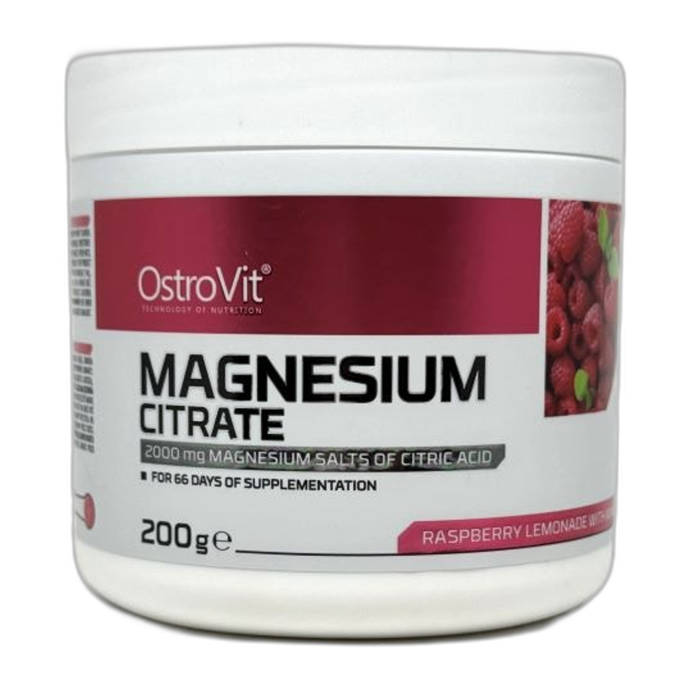 OstroVit Magnesium Citrate, Raspberry Lemonade with Mint - 200g