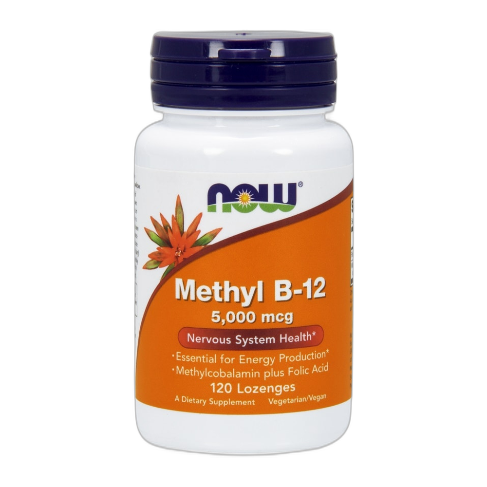 NOW Foods Methyl B-12 with Folic Acid, 5000mcg - 120 lozenges
