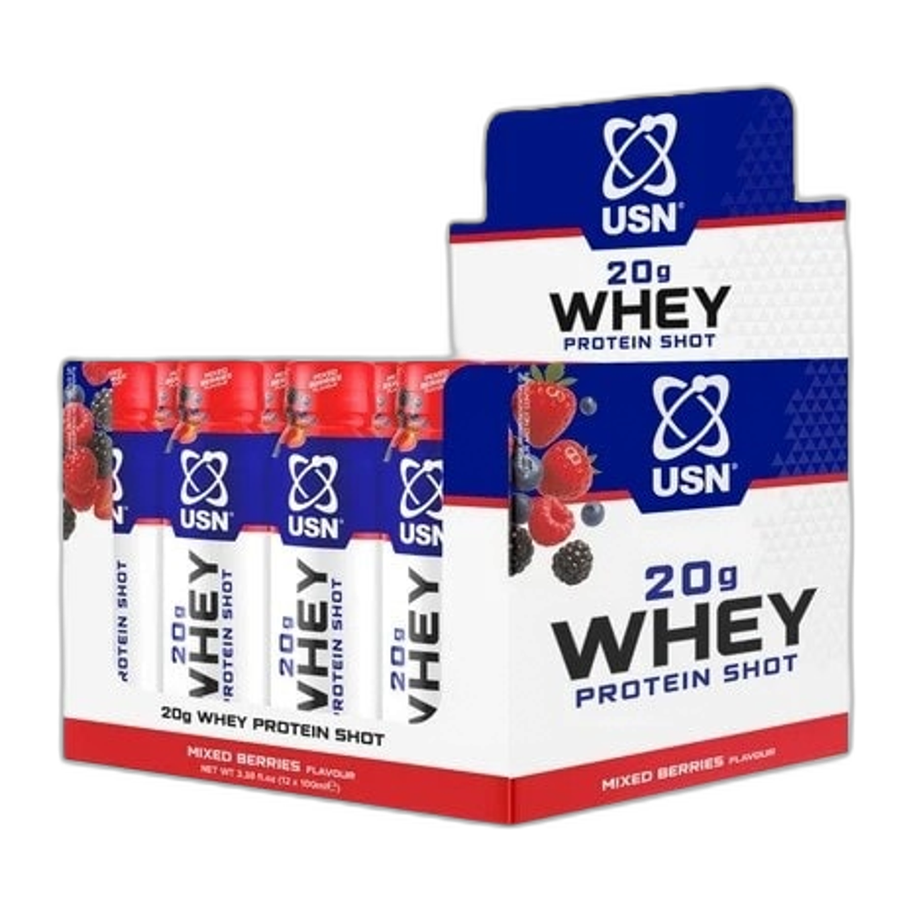 USN Whey Protein Shot, Mixed Berries - 12 x 100 ml.