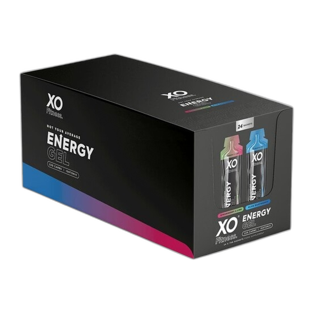 XO Fitness Energy Gel, Strawberry Lime & Blue Raspberry - 24 x 70g