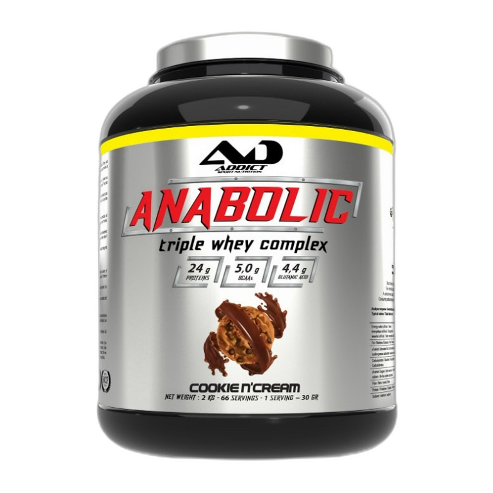 Addict Sport Nutrition Anabolic Triple Whey Complex, Cookie N'Cream - 2000g