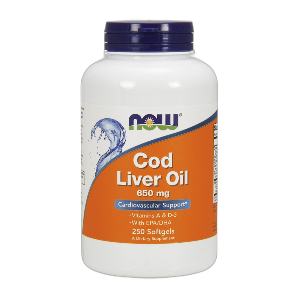 NOW Foods Cod Liver Oil, 650mg - 250 softgels