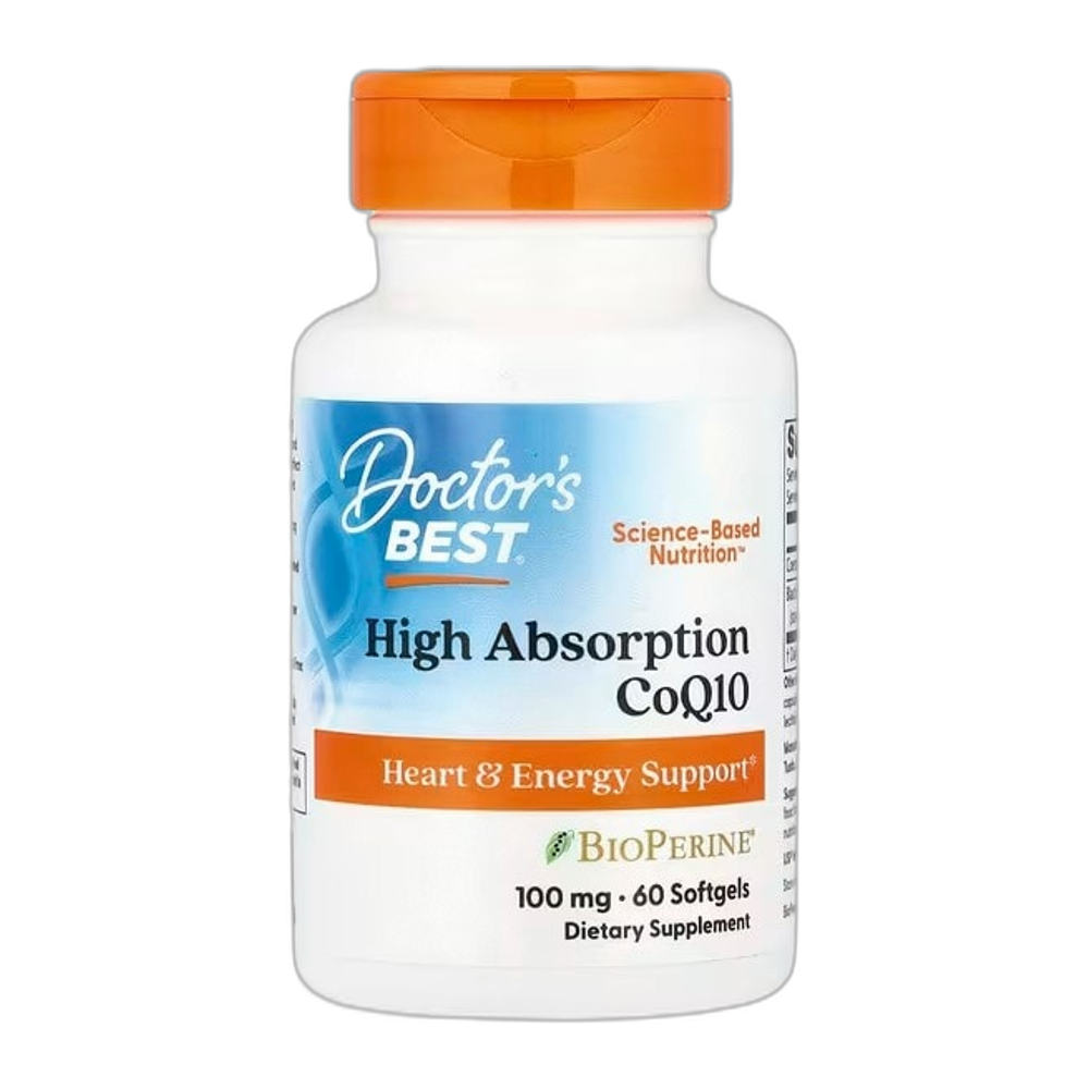 Doctor's Best High Absorption CoQ10 with BioPerine, 100mg - 60 softgels