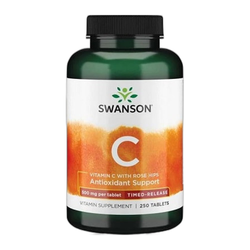 Swanson Vitamin C with Rose Hips - Timed-Release, 500mg - 250 tablets