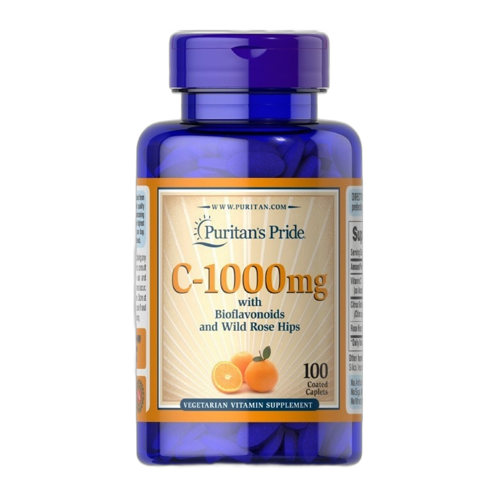 Puritan's Pride C-1000 with Bioflavonoids & Wild Rose Hips, 1000mg - 100 caplets