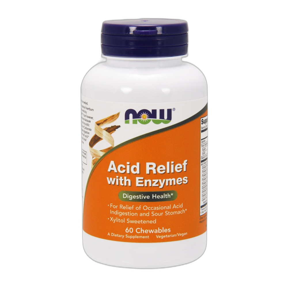 NOW Foods Acid Relief with Enzymes - 60 chewables