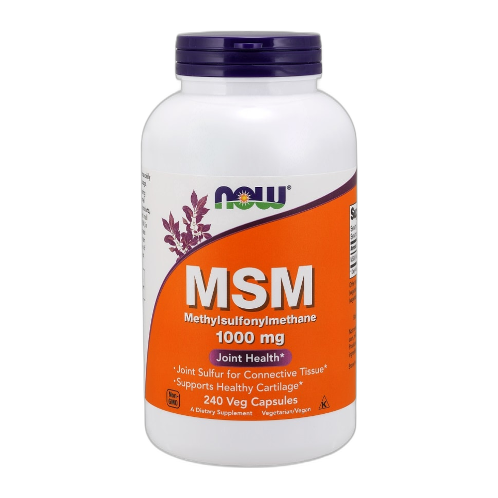 NOW Foods MSM Methylsulphonylmethane, 1000mg - 240 vcaps