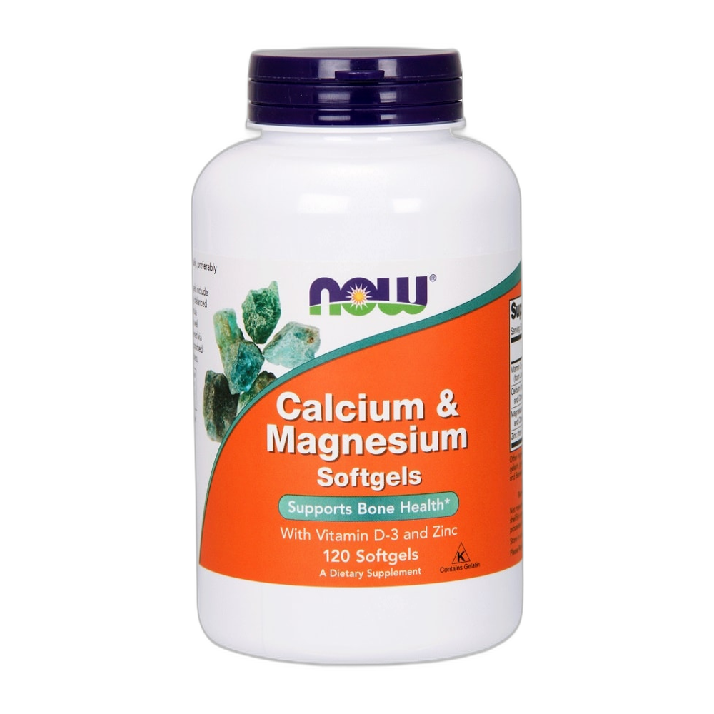 NOW Foods Calcium & Magnesium with Vit D and Zinc - 120 softgels
