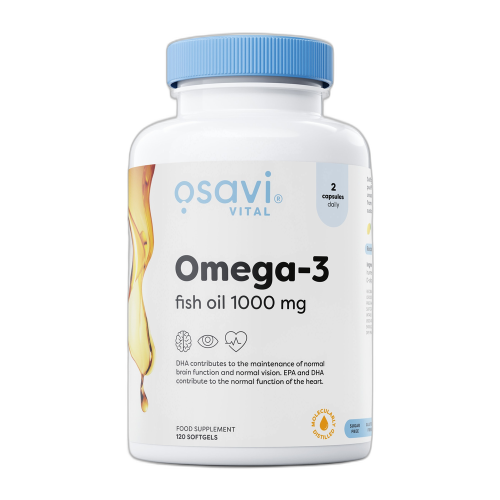 Osavi Omega-3 Fish Oil Molecularly Distilled, 1000mg (Lemon) - 120 softgels