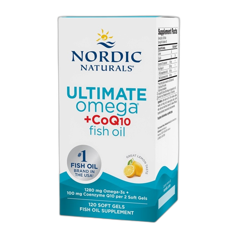 Nordic Naturals Ultimate Omega + CoQ10, 1280mg Lemon - 120 softgels