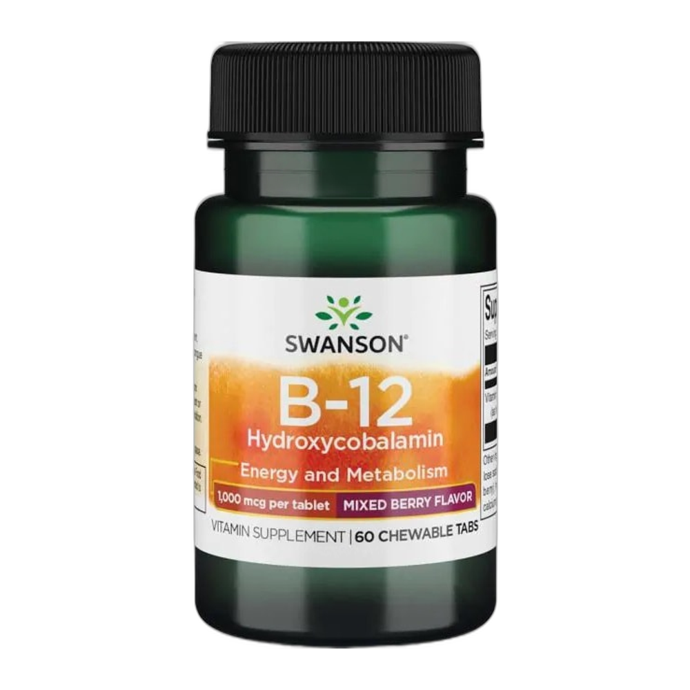 Swanson B-12 Hydroxycobalamin, 1000mcg - 60 chewable tablets