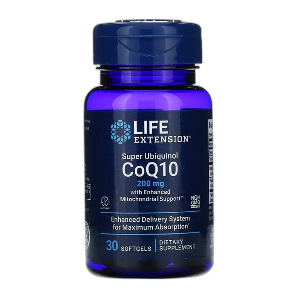 Life Extension Super Ubiquinol CoQ10 with Enhanced Mitochondrial Support, 200mg - 30 softgels