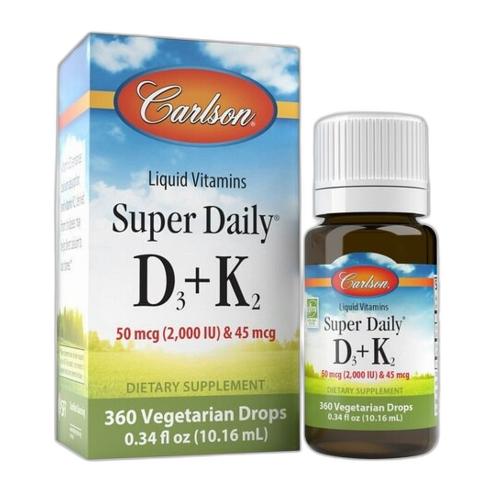 Carlson Labs Super Daily D3 + K2, 2000 IU - 10 ml.