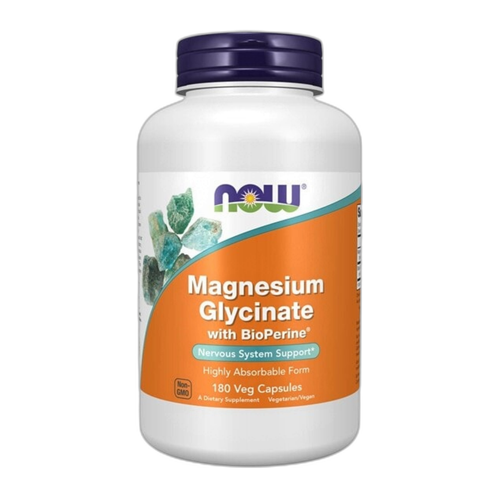 NOW Foods Magnesium Glycinate with BioPerine - 180 vcaps