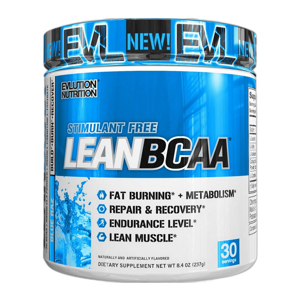 EVLution Nutrition Lean BCAA - Stimulant Free, Blue Raz - 237g