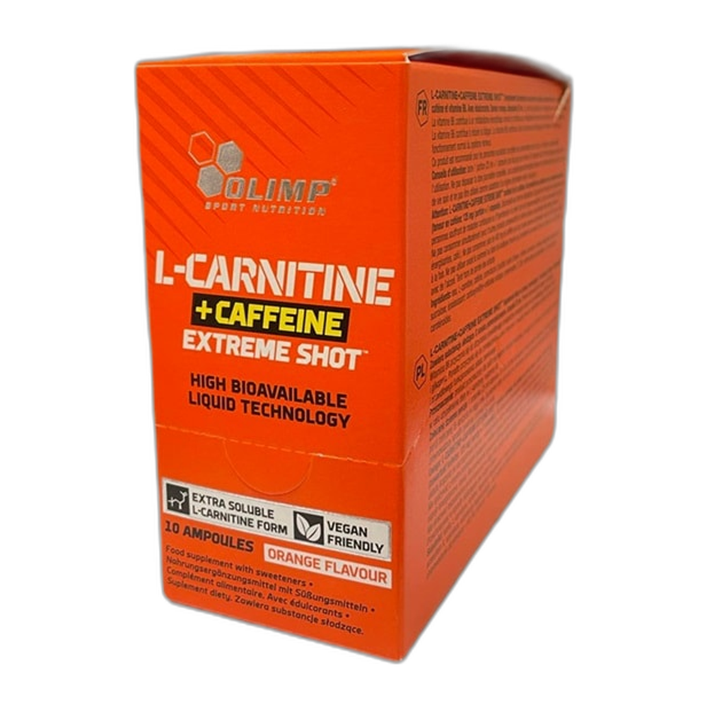 Olimp Nutrition L-Carnitine + Caffeine Extreme Shot, Orange - 10 x 25 ml.