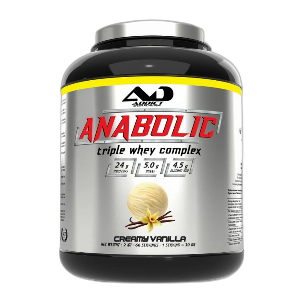 Addict Sport Nutrition Anabolic Triple Whey Complex, Creamy Vanilla - 2000g