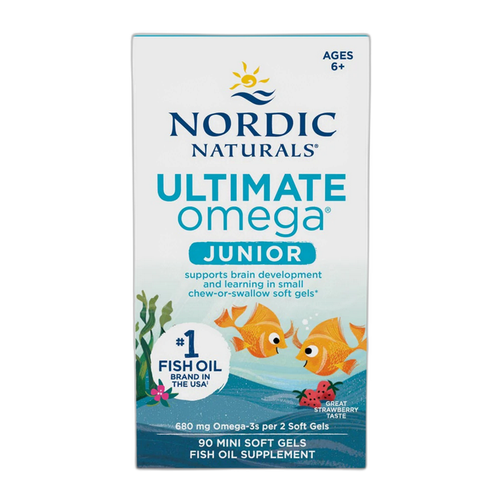 Nordic Naturals Ultimate Omega Fish Oil Junior, 680mg Strawberry - 90 mini softgels