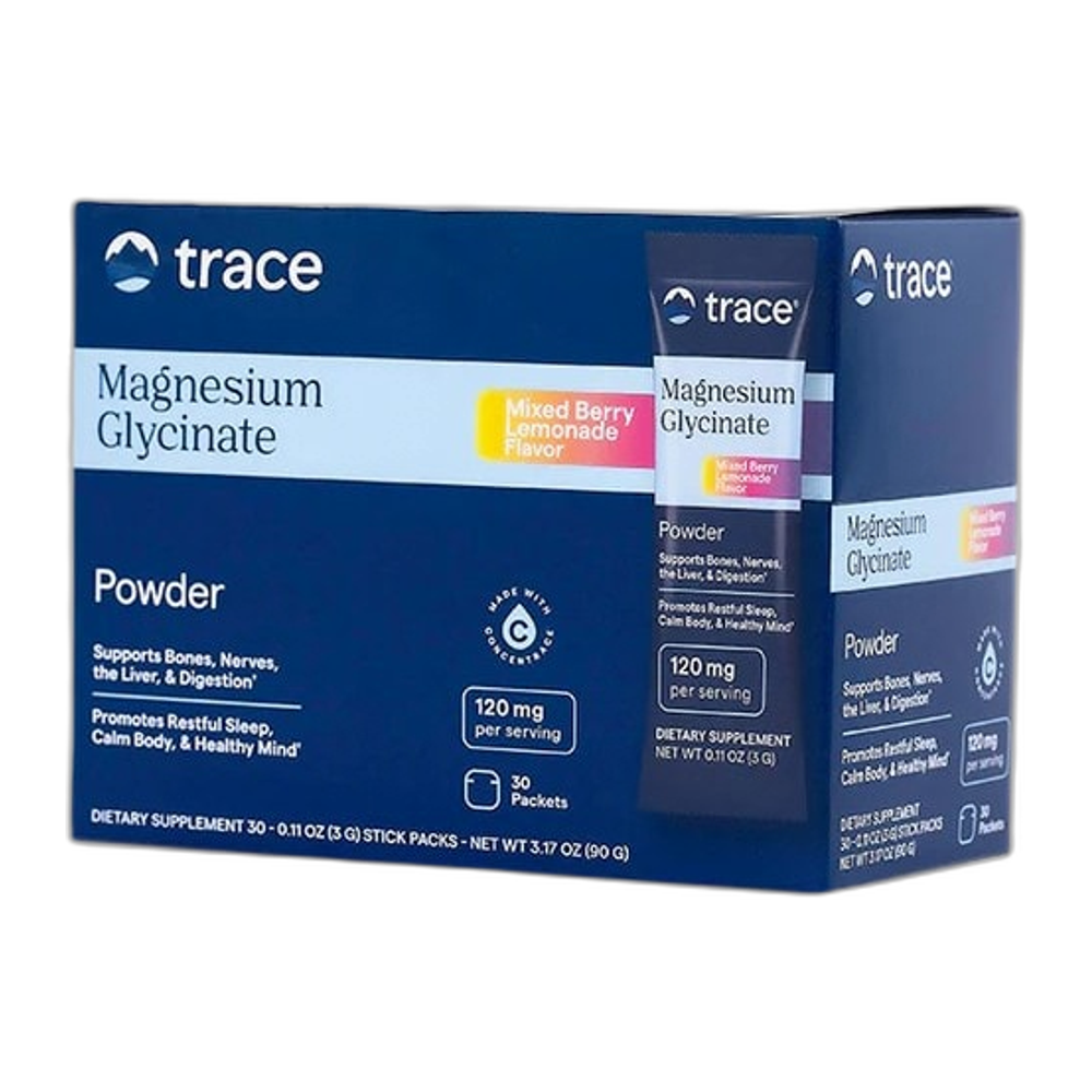 Trace Minerals Magnesium Glycinate Powder Stick Packs - 30 x 3g