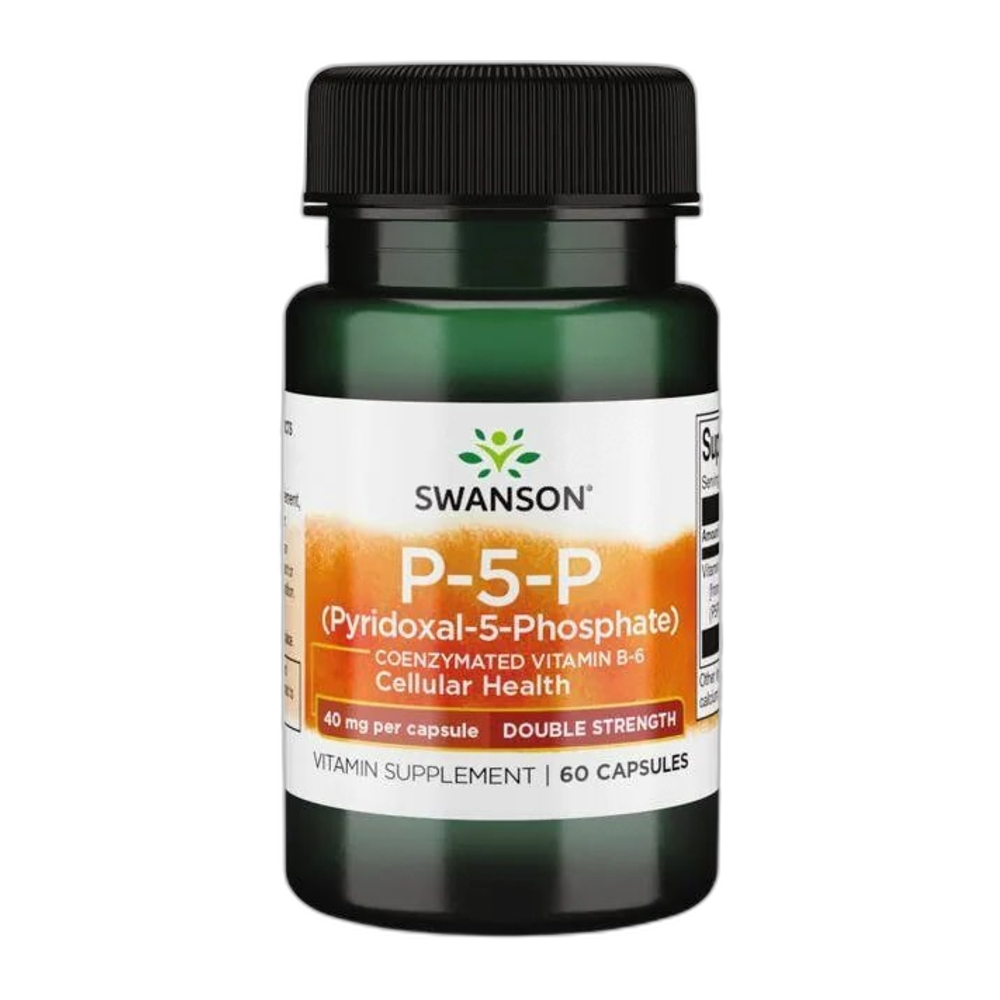 Swanson P-5-P (Pyridoxal-5-Phosphate) Coenzymated Vitamin B6, 40mg - 60 caps
