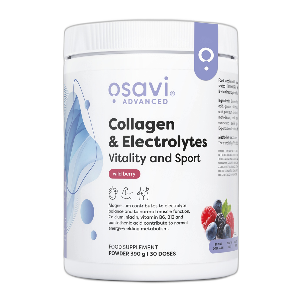 Osavi Collagen Electrolytes Vitality and Sport, Wild Berry - 390g