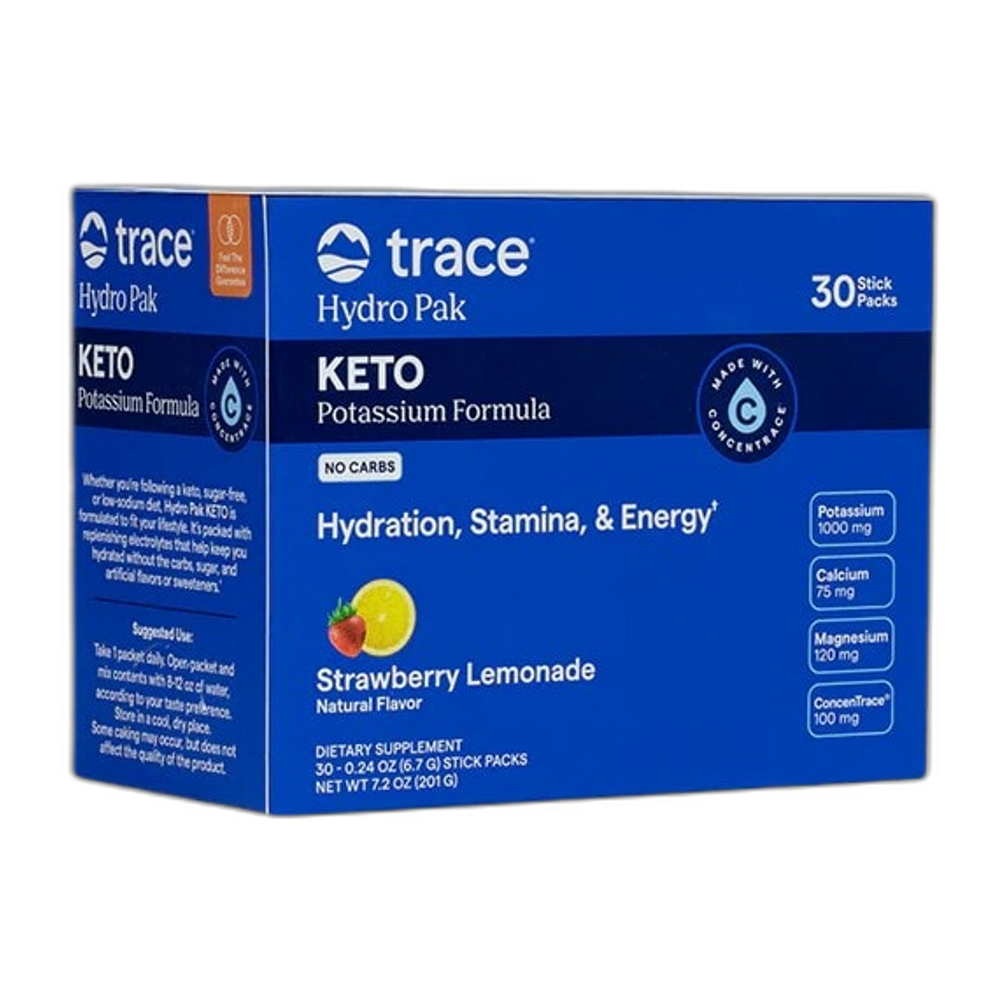 Trace Minerals Hydro Pak Keto, Strawberry Lemonade - 30 packets