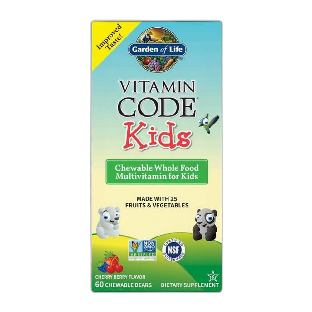 Garden of Life Vitamin Code Kids (Chewable Whole Food Multivitamin For Kids), Cherry Berry - 60 chewable bears