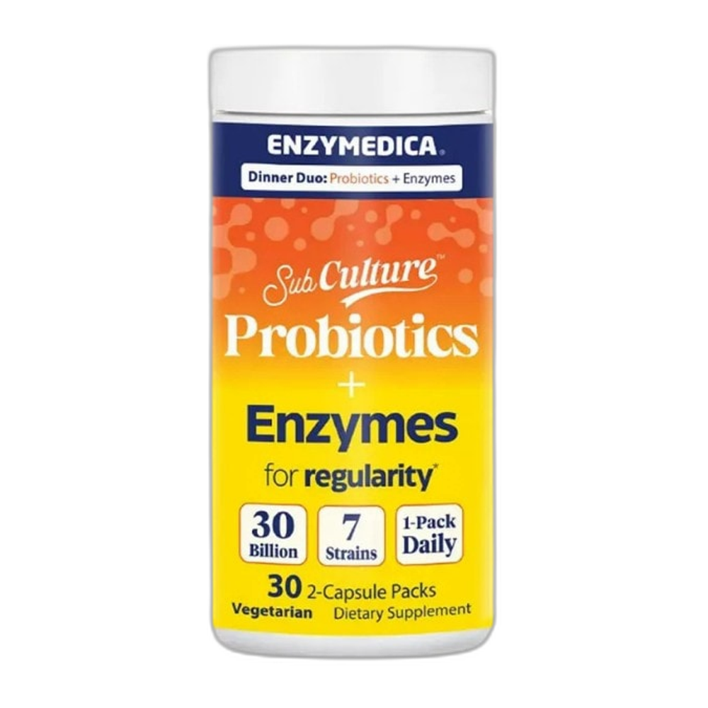 Enzymedica SubCulture Dinner Duo Probiotics + Enzyme for Regularity Packs - 30 x 2 vcaps