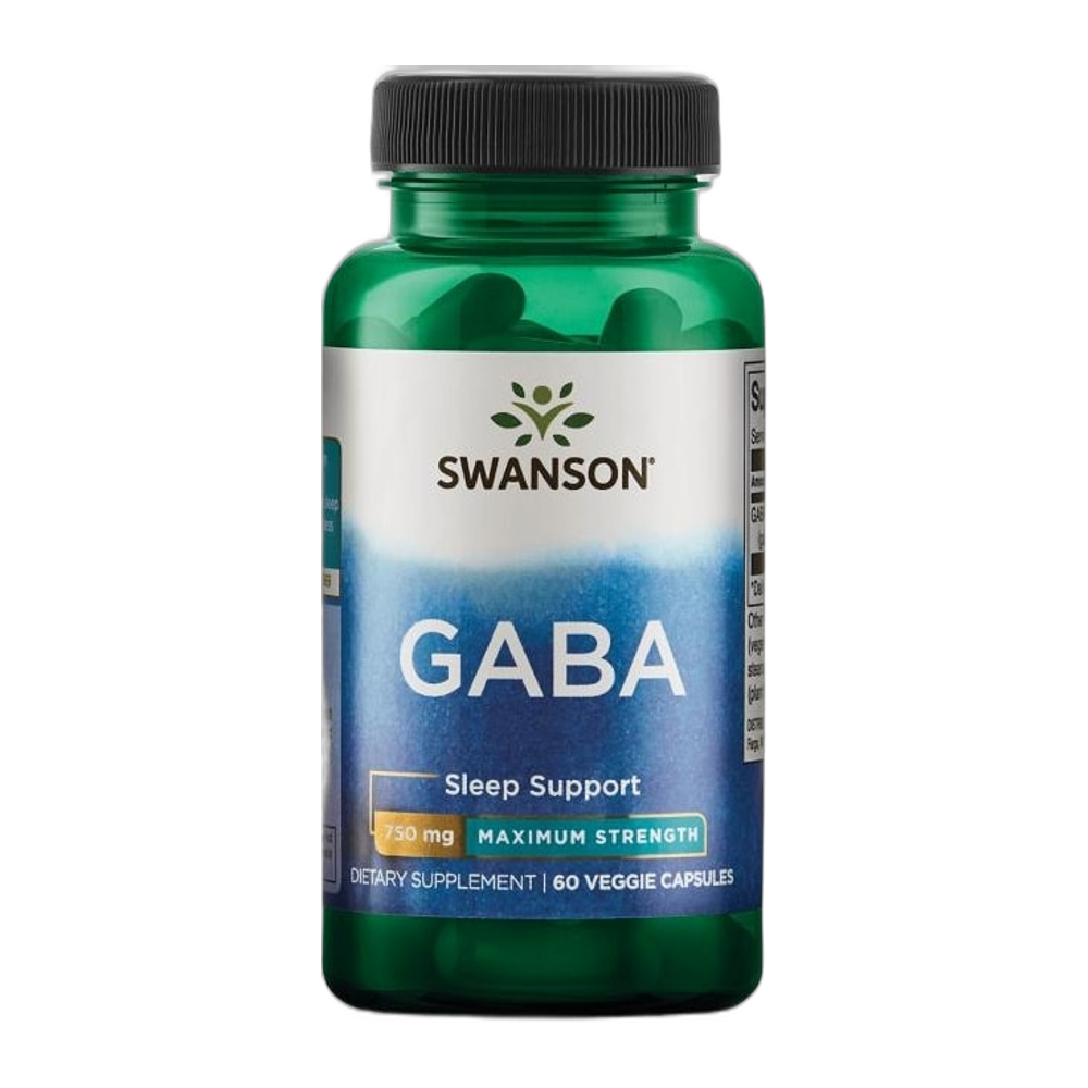 Swanson GABA, 750mg Maximum Strength - 60 vcaps