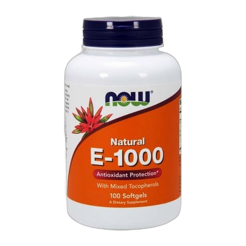NOW Foods Vitamin E-1000 - Natural (Mixed Tocopherols) - 100 softgels